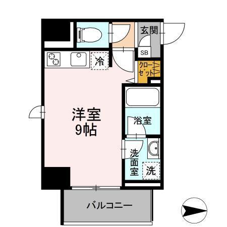 ディアーナ川崎大師(ワンルーム/4階)の間取り写真