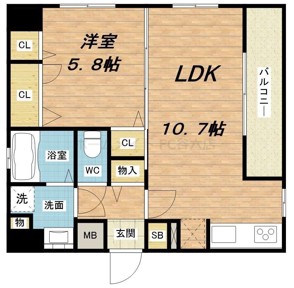 シェーンブルン(1LDK/2階)の間取り写真