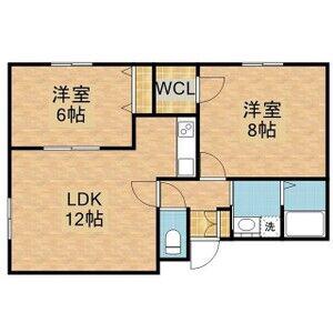 グラヴィータ川北(2LDK/3階)の間取り写真