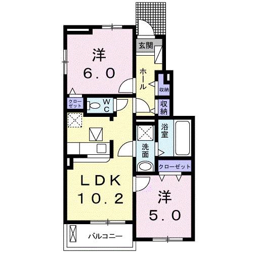 コモドカーサIII(2LDK/1階)の間取り写真
