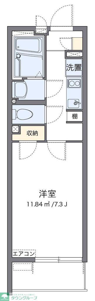 クレイノヴァレッタ2(1K/3階)の間取り写真