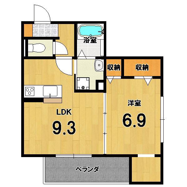 NS COURT(1LDK/3階)の間取り写真