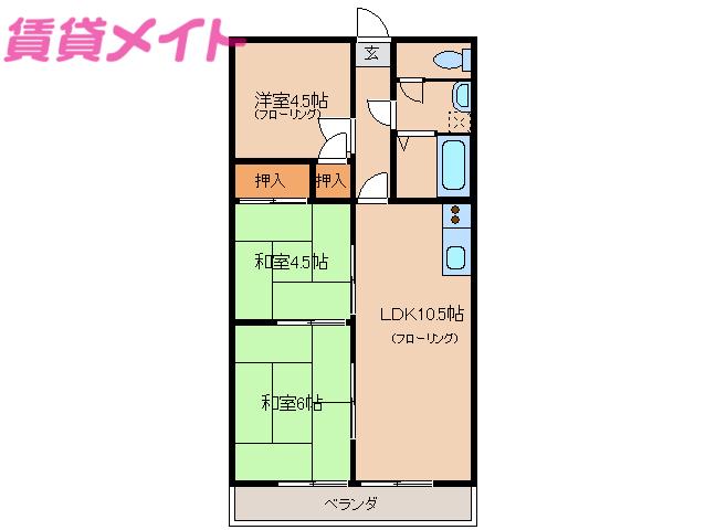 BRISE(3LDK/3階)の間取り写真