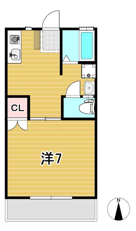 リバプールカルテットC(1K/2階)の間取り写真