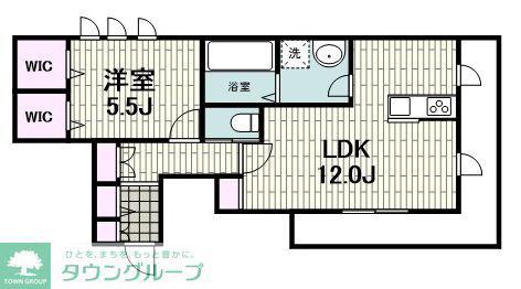 COCO UN BOIS(1LDK/2階)の間取り写真