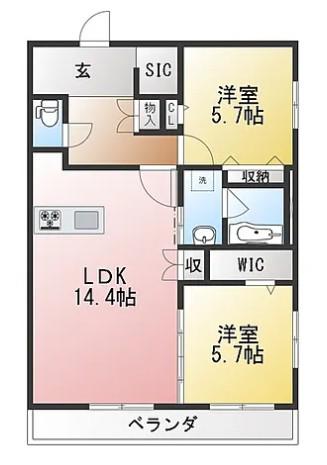 リバブル富士見台(2LDK/4階)の間取り写真