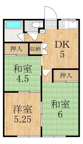 グリーンコーポ(3DK/2階)の間取り写真