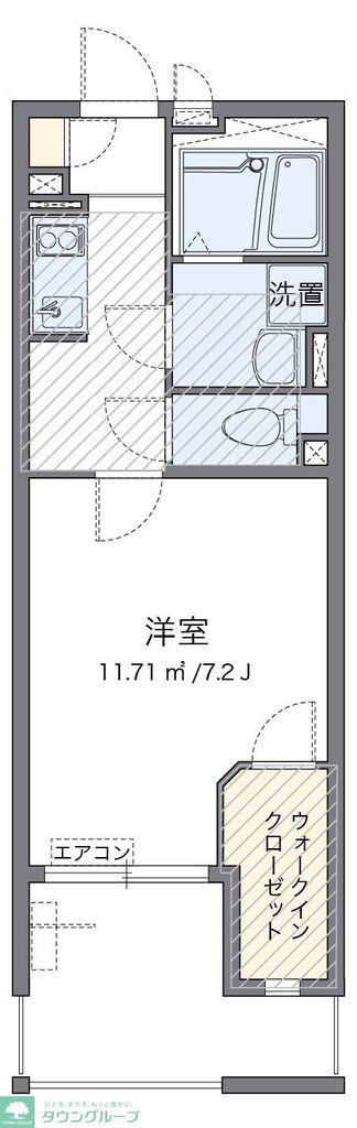ミランダトーラス(1K/2階)の間取り写真