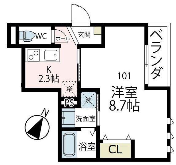 弘明寺アパートメント(1K/1階)の間取り写真