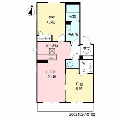 PRADO陣原 (2LDK/1階)の間取り写真