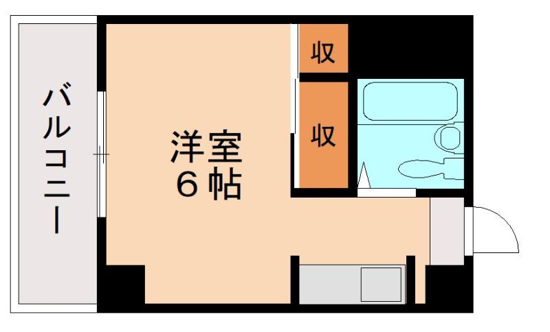 ネクスト西折尾(1K/6階)の間取り写真