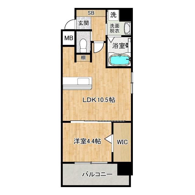 アプリーレ大阪城北(1LDK/3階)の間取り写真