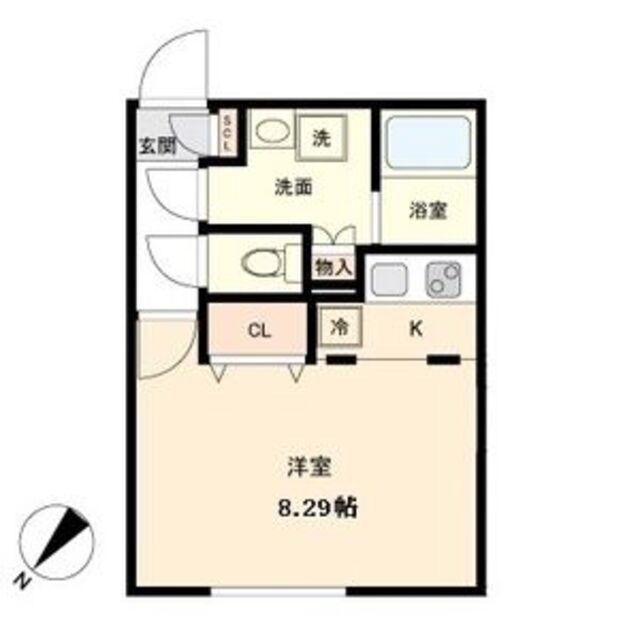BRANCHE覚王山(ワンルーム/5階)の間取り写真