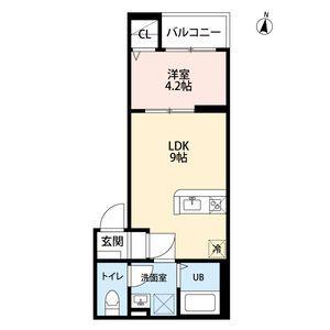 PLUM FIELD 六番町 プラムフィール(1LDK/2階)の間取り写真