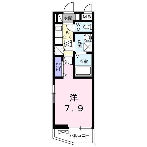 シエル・アルエット(1K/1階)の間取り写真