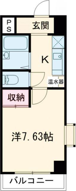 スタンドアップ古市(1K/2階)の間取り写真