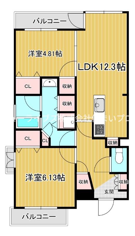 ロザーシュコニシ(2LDK/2階)の間取り写真