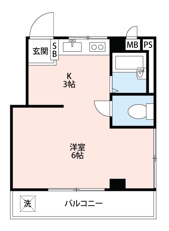 メゾン日吉(1K/4階)の間取り写真