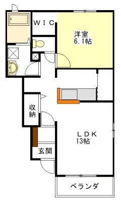 グランドール AOYAMA A・B(1LDK/1階)の間取り写真