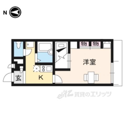 レオパレスひまわり(1K/1階)の間取り写真