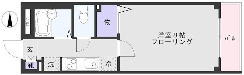 ディアコート豊島園(1K/1階)の間取り写真