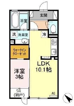 リラ クオーレ(1LDK/2階)の間取り写真