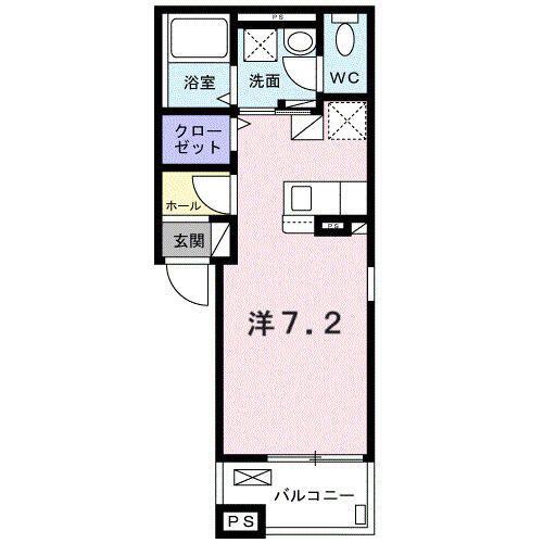 アイファ(ワンルーム/3階)の間取り写真