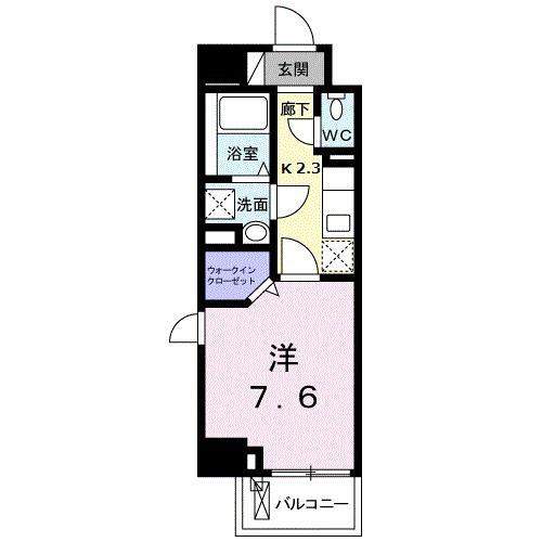 グランディー曲金(1K/3階)の間取り写真