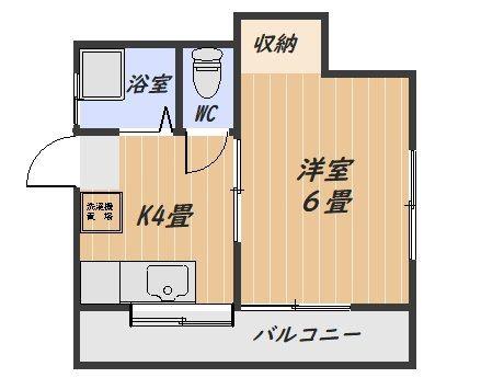 坂元アパート(1K/2階)の間取り写真