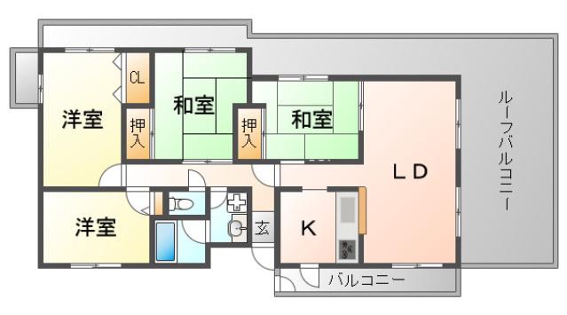 エルヴェ五月ヶ丘(4LDK/4階)の間取り写真