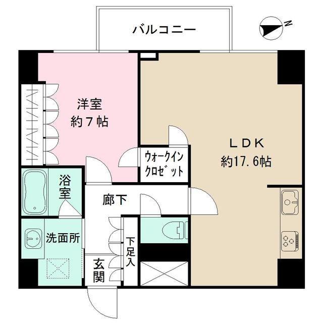RODIA立川(1LDK/5階)の間取り写真
