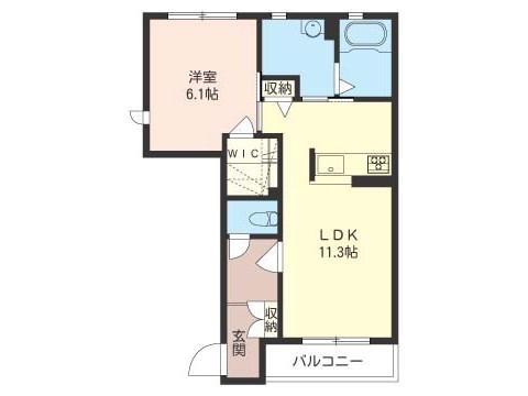 SHMヴェルフィーユ Ⅲ(1LDK/1階)の間取り写真