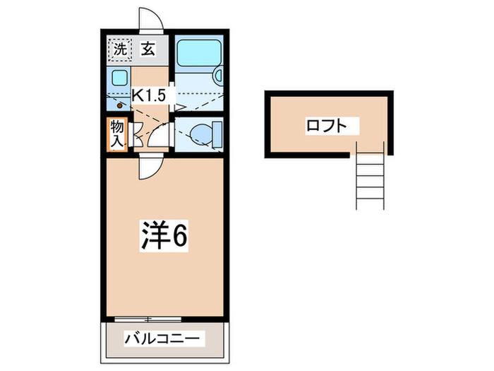 リバービュー(1K/2階)の間取り写真