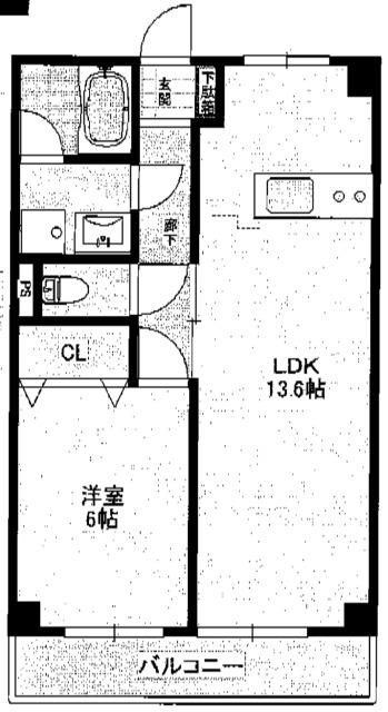 タケセイハイツ道徳(1LDK/3階)の間取り写真