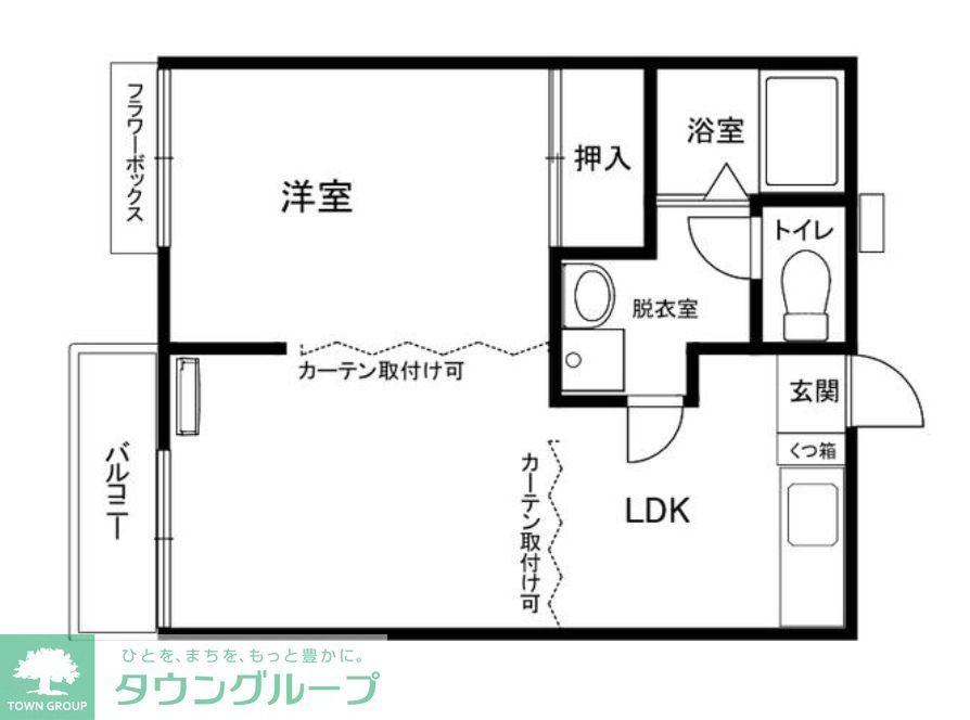 グランデュール小手指(1LDK/2階)の間取り写真