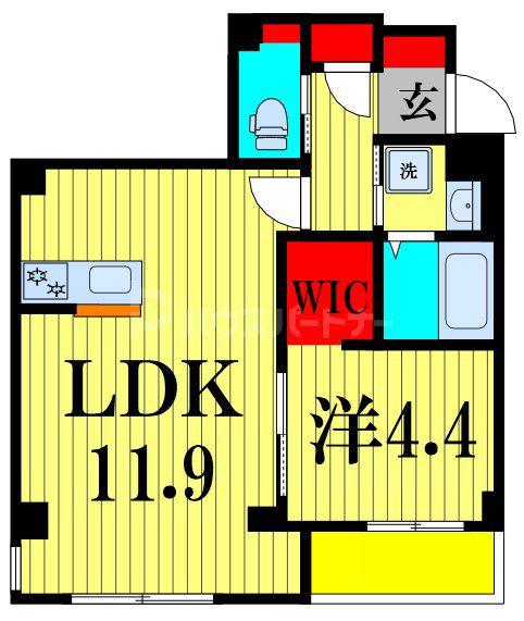 CHARME TOIT(1LDK/2階)の間取り写真