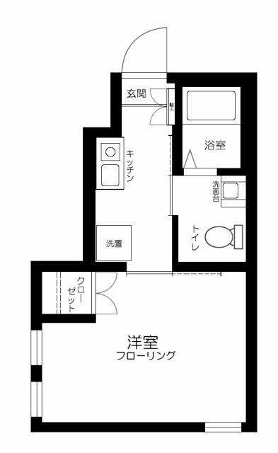 BEテラス中野富士見町(1K/1階)の間取り写真