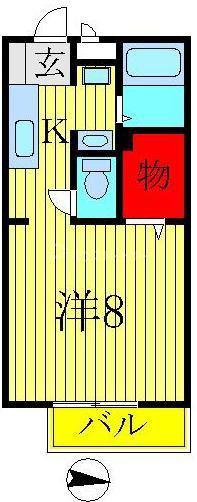 エントピアA(1K/1階)の間取り写真