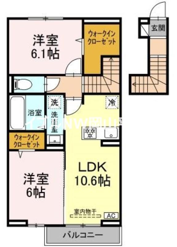 サンフラワー(2LDK/2階)の間取り写真
