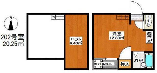サンスカイ貝塚駅前(ワンルーム/2階)の間取り写真