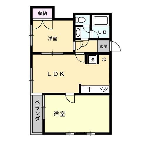 池上タウンヒル(2LDK/3階)の間取り写真