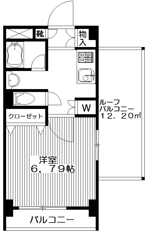 ラトゥール荻窪(1K/3階)の間取り写真