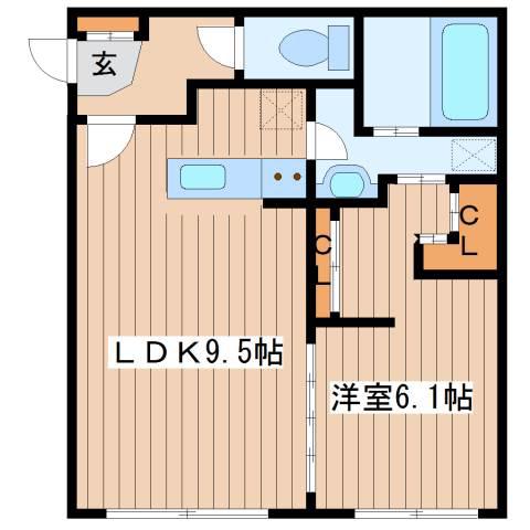 COMSAP24 PARKSIDE(1LDK/1階)の間取り写真