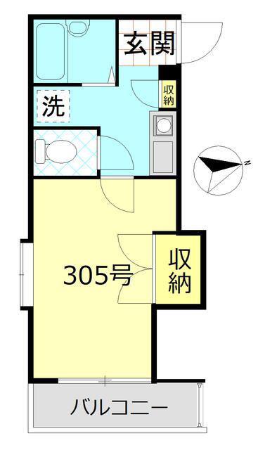 グランコート(1K/3階)の間取り写真