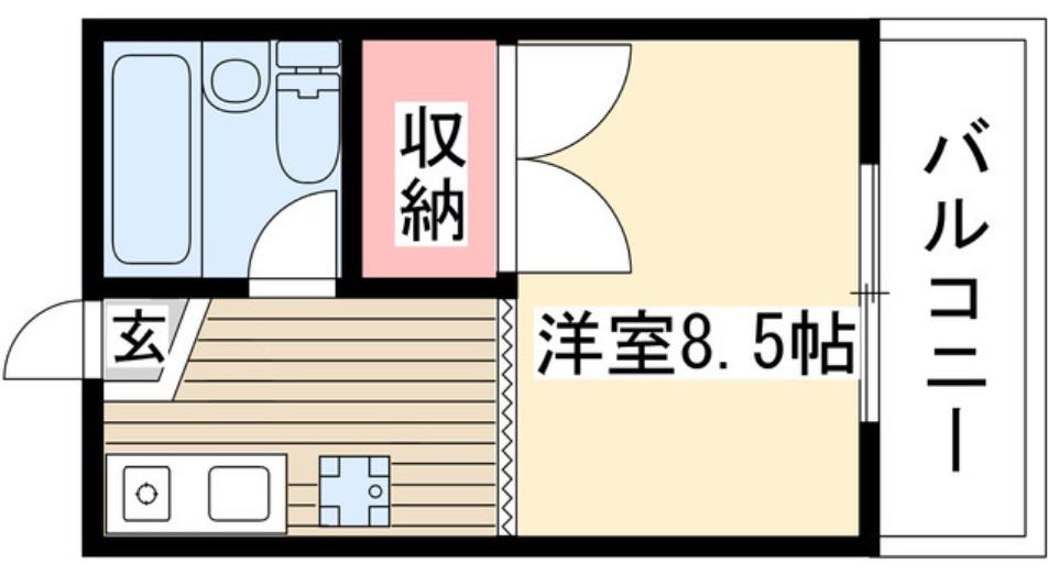 メゾンヤザコ(ワンルーム/1階)の間取り写真