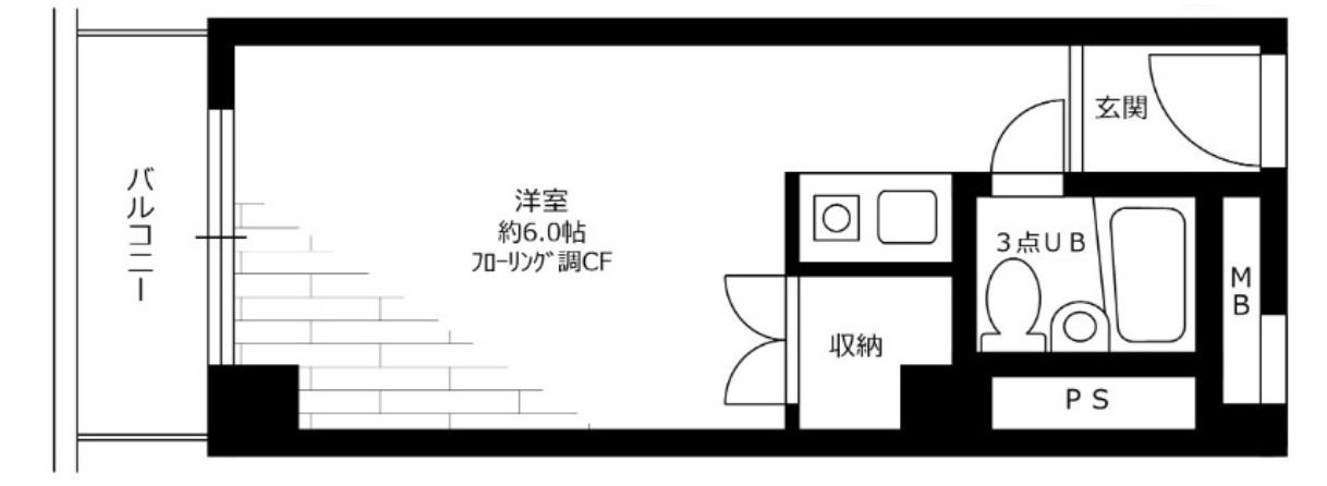 ライオンズマンション歌舞伎町(ワンルーム/1階)の間取り写真