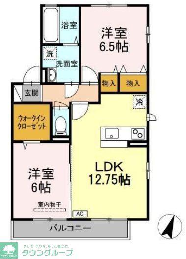 エーデルハイムA(2LDK/2階)の間取り写真
