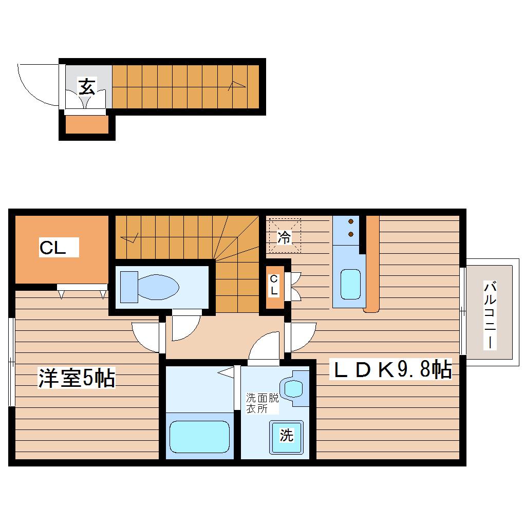 PALMAS(1LDK/2階)の間取り写真