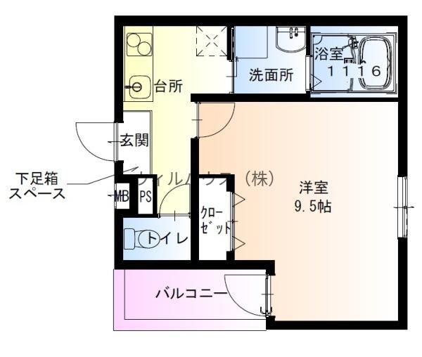フジパレス堺石津川ノース(1K/2階)の間取り写真
