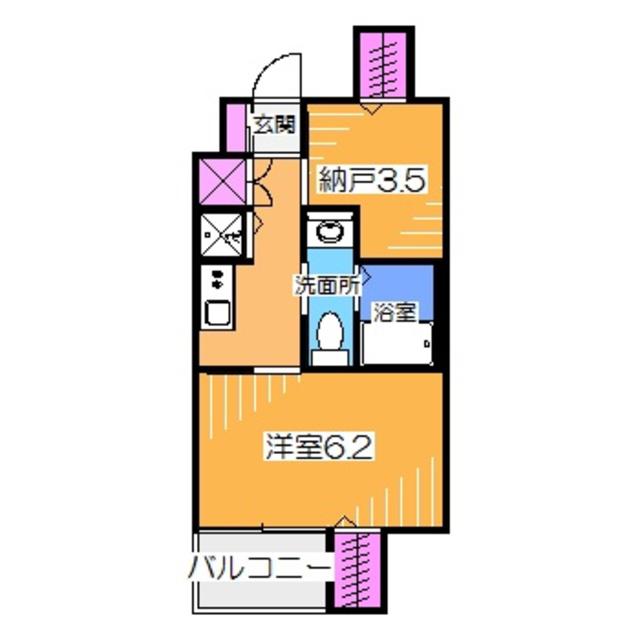 ディアコート宿屋町(2K/3階)の間取り写真